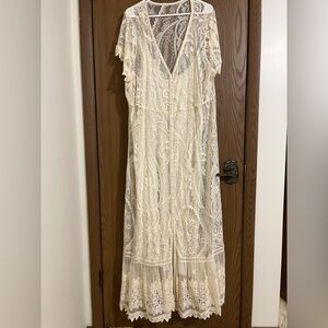 Torrid Cream Lace Maxi Dress